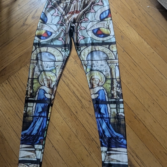 Blackmilk Pants - Copy Of Blackmilk Colorful Stained Glass Print Leggings